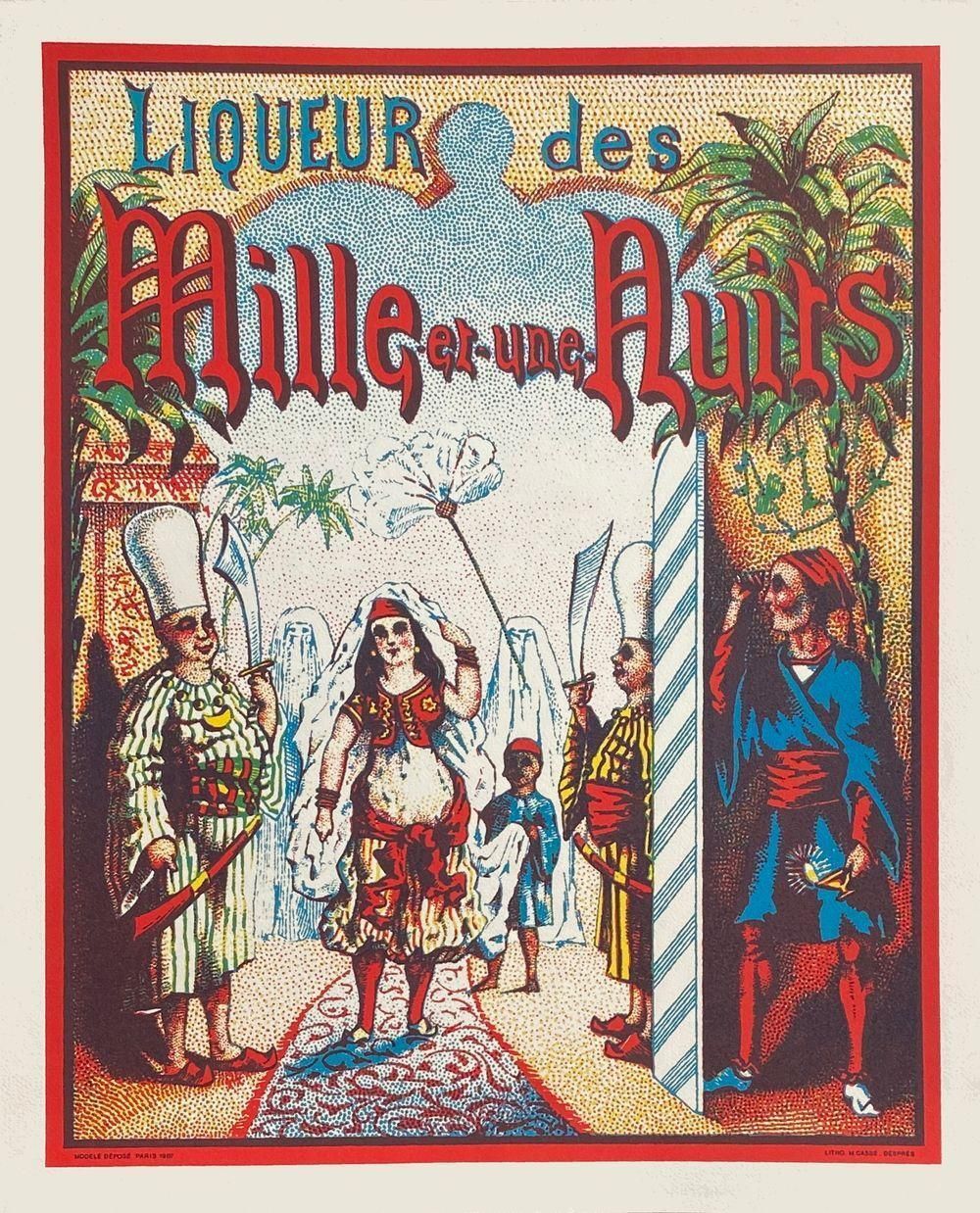 1902 One Thousand And One Nights Liquor Poster 1965 Reissue photo furniture