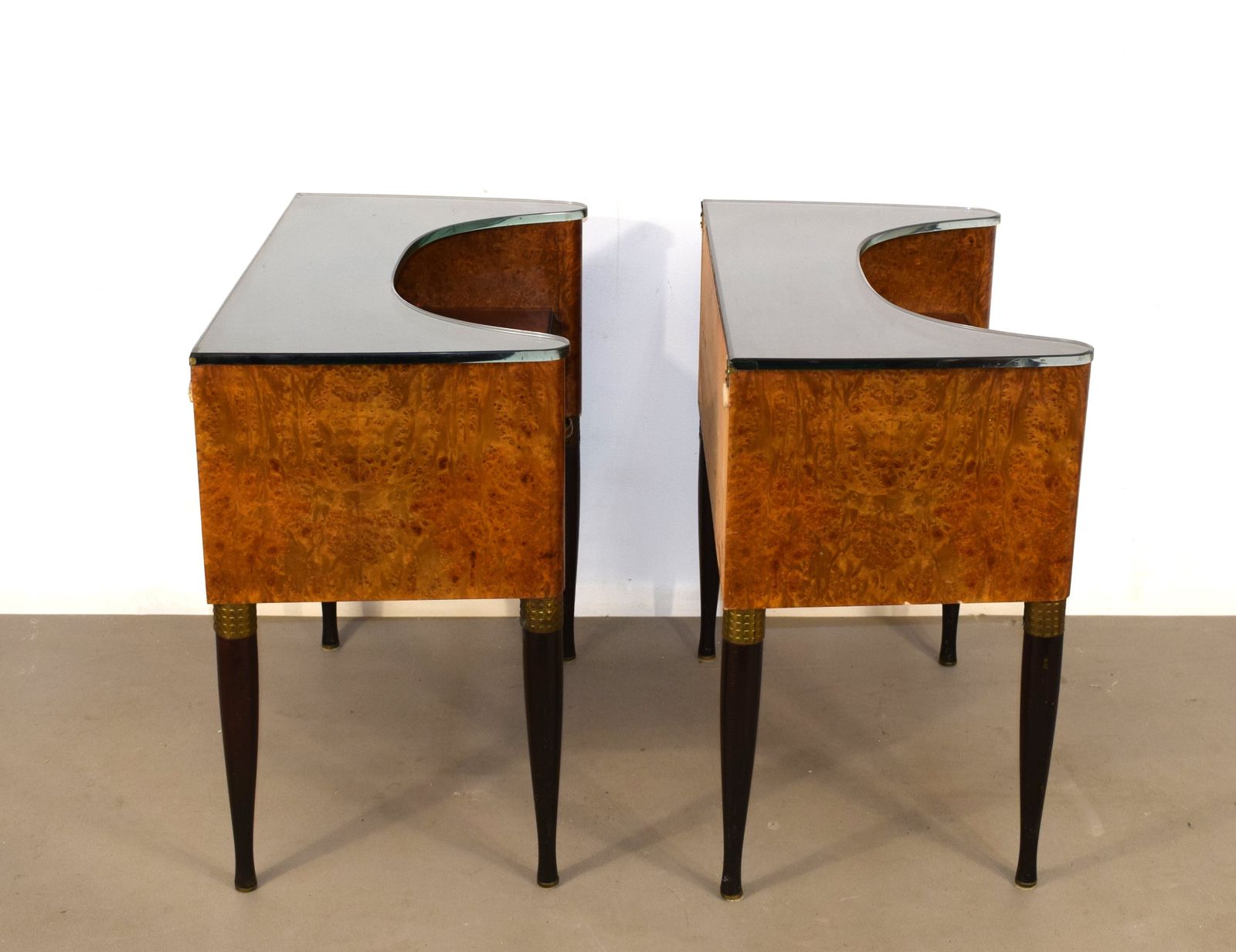 Coppia Di Comodini In Radica, Italia, Anni '50. photo Furniture