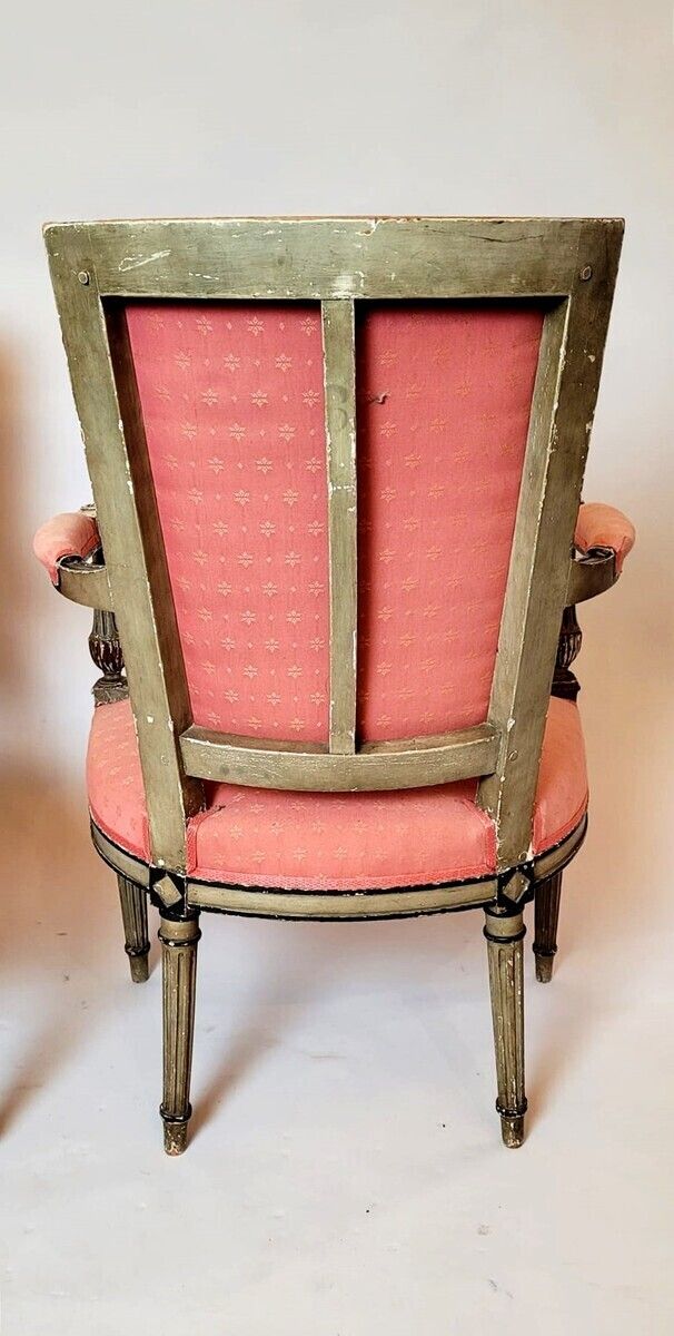 Pair Of Directorial Armchairs   Patina In Green Tones photo vintage