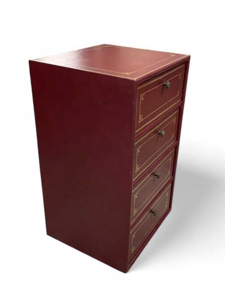 Small Storage Unit Covered In Shingle Leather, Circa 1970