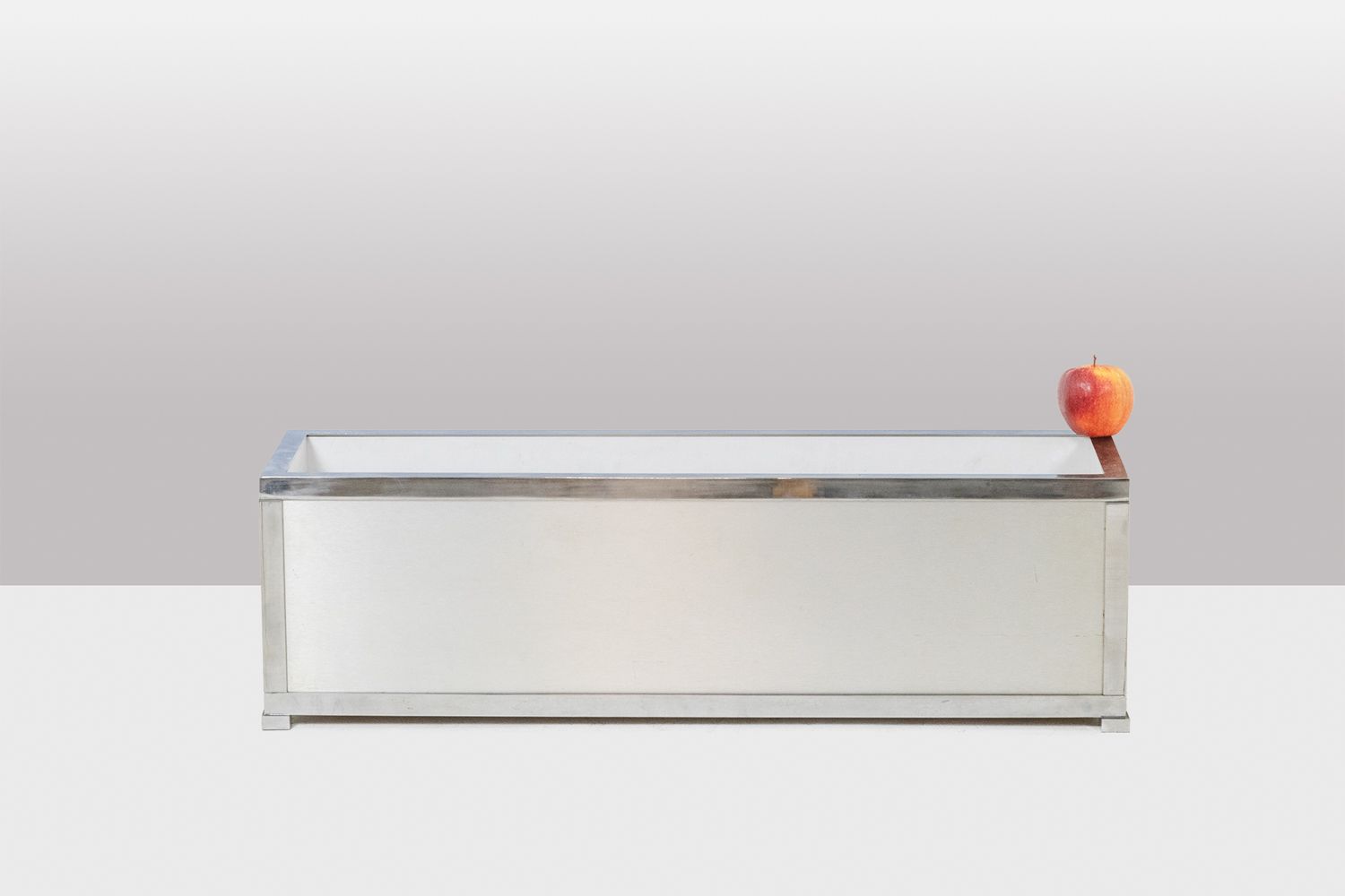 Maison Jansen. Brushed Aluminum And Metal Planter. 1970s photo furniture