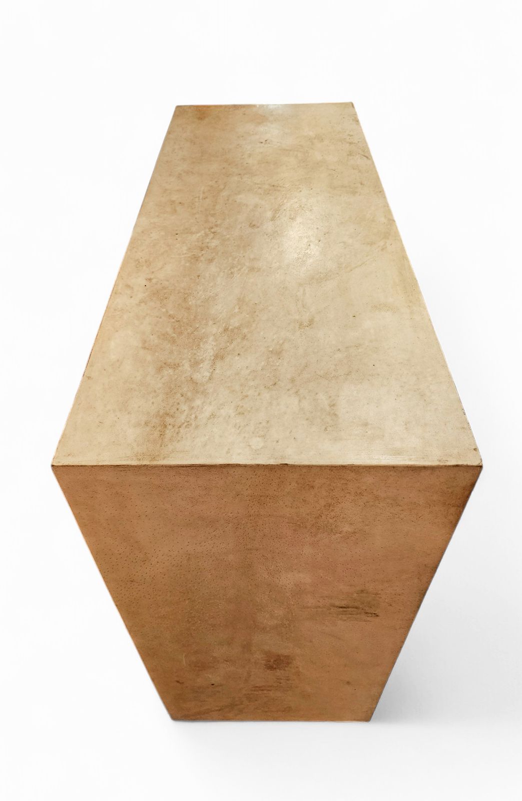 1940s Mid Century Modern Jen Michel Frank Style Parchment Covered Wood Cabinet By Comte S.A., Argentina photo for sale