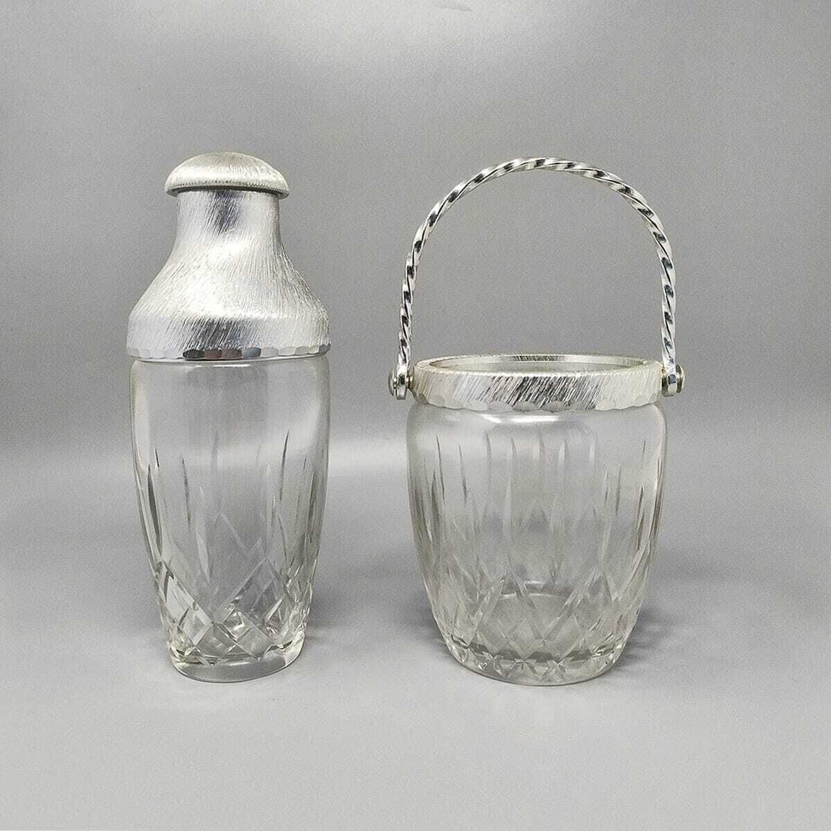 1960s Gorgeous Cut Crystal Cocktail Shaker With Ice Bucket By Arir. Made In Italy. photo furniture