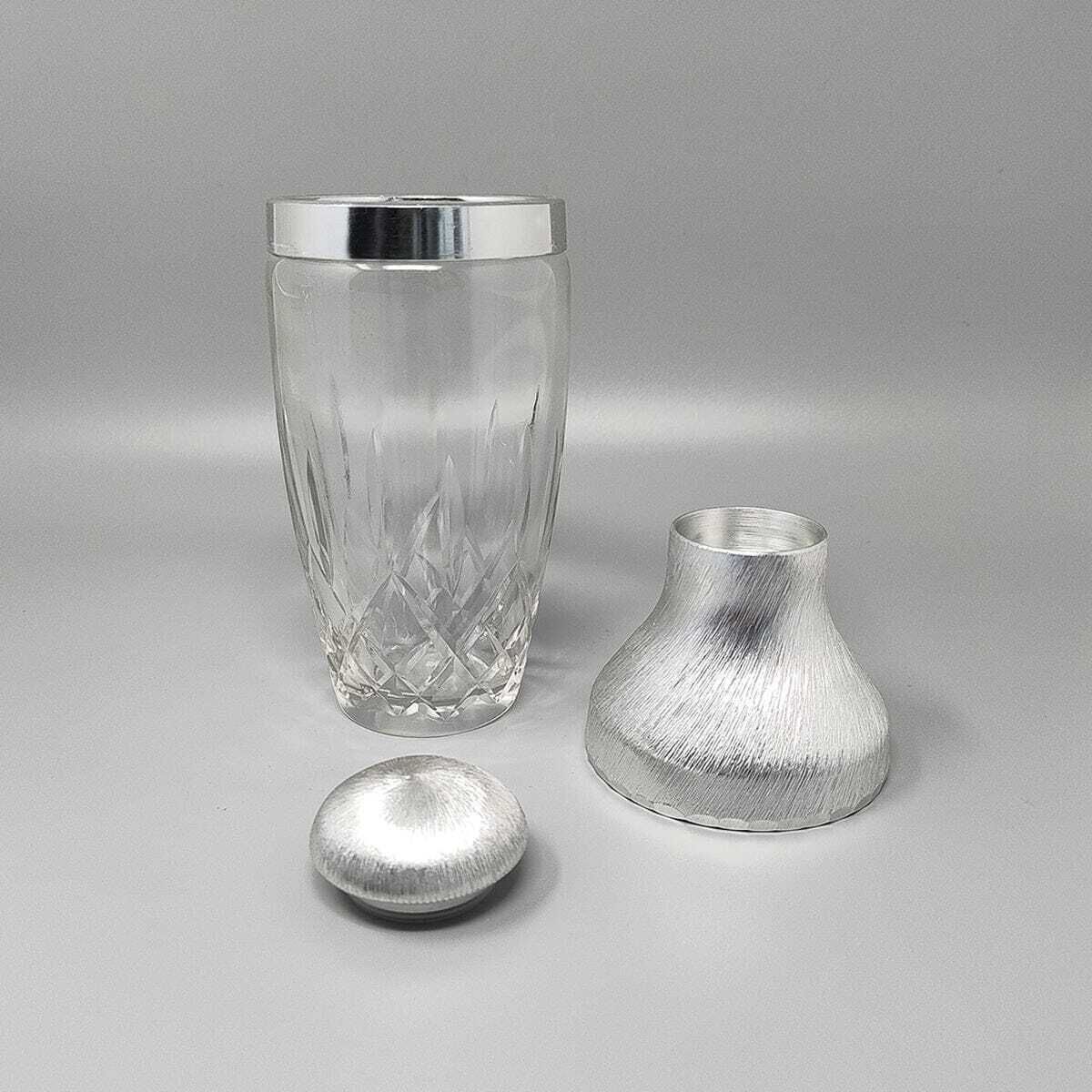 1960s Gorgeous Cut Crystal Cocktail Shaker With Ice Bucket By Arir. Made In Italy. photo vinterior