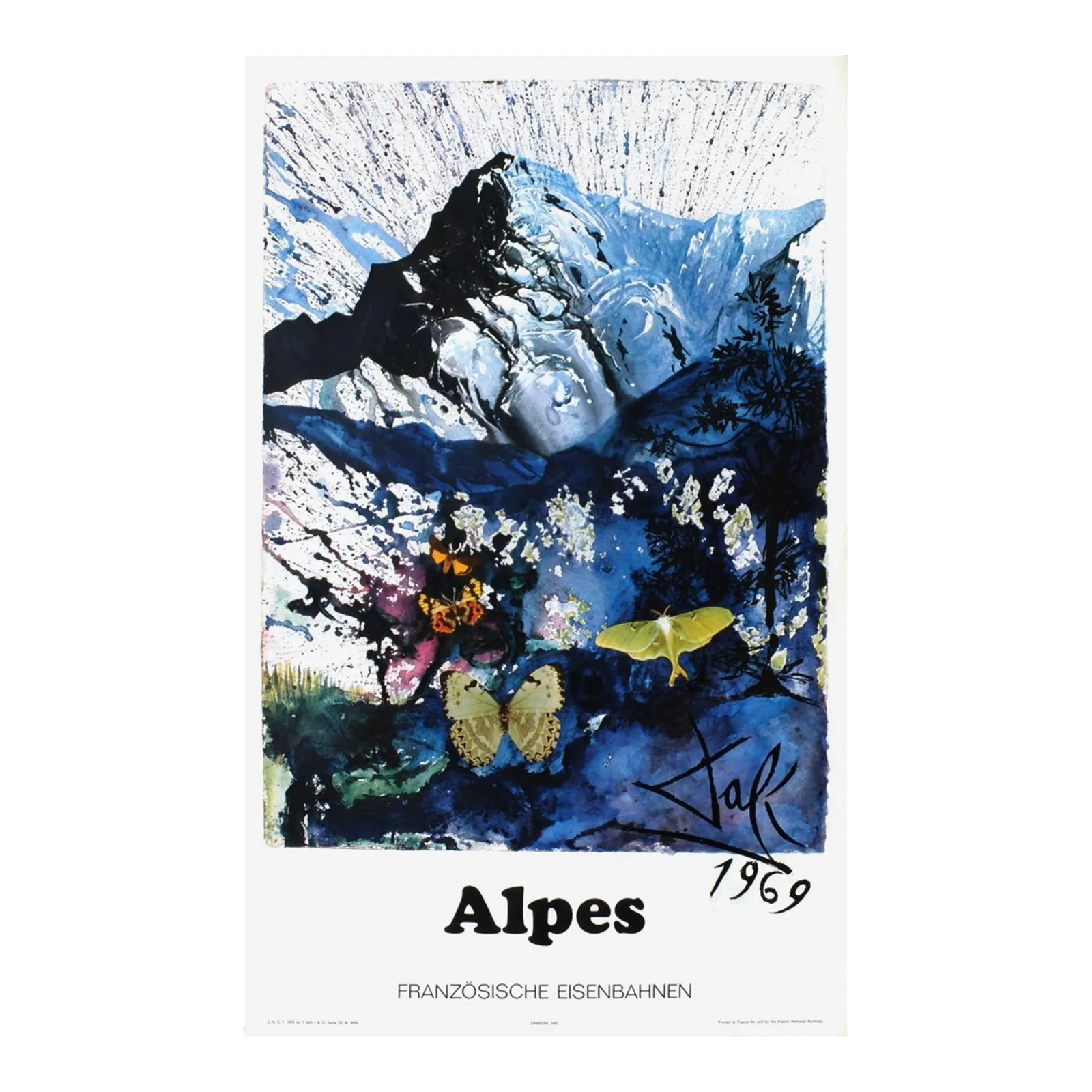 1969 Salvador Dali Alpes Poster (Small German Version)