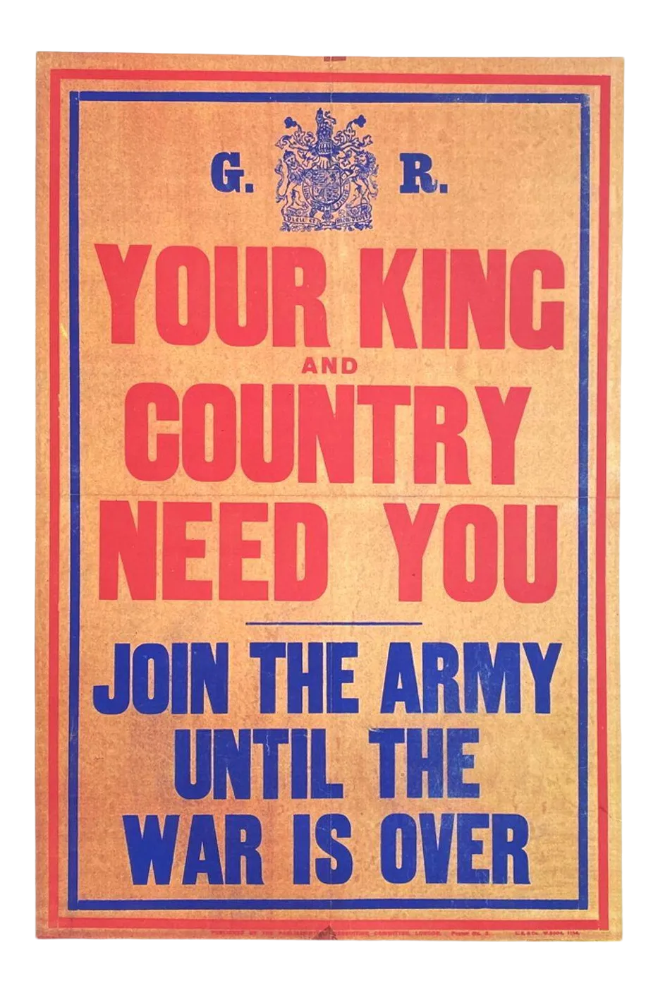 1980 Your King And Country Need You Screenprint Poster photo furniture