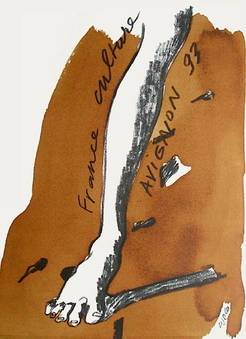 1993 Henri Cueco Festival D'avignon Screen Print Poster photo for sale