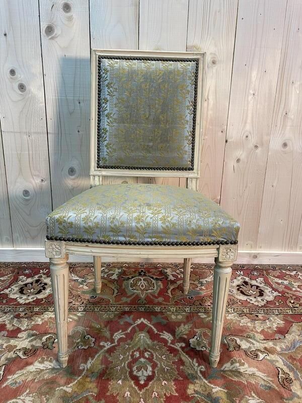Suite De 6 Chaises Louis XVI. Rechampi Beige photo Furniture
