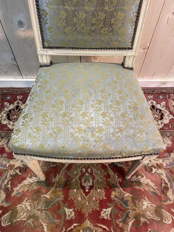 photo furniture Suite De 6 Chaises Louis XVI. Rechampi Beige