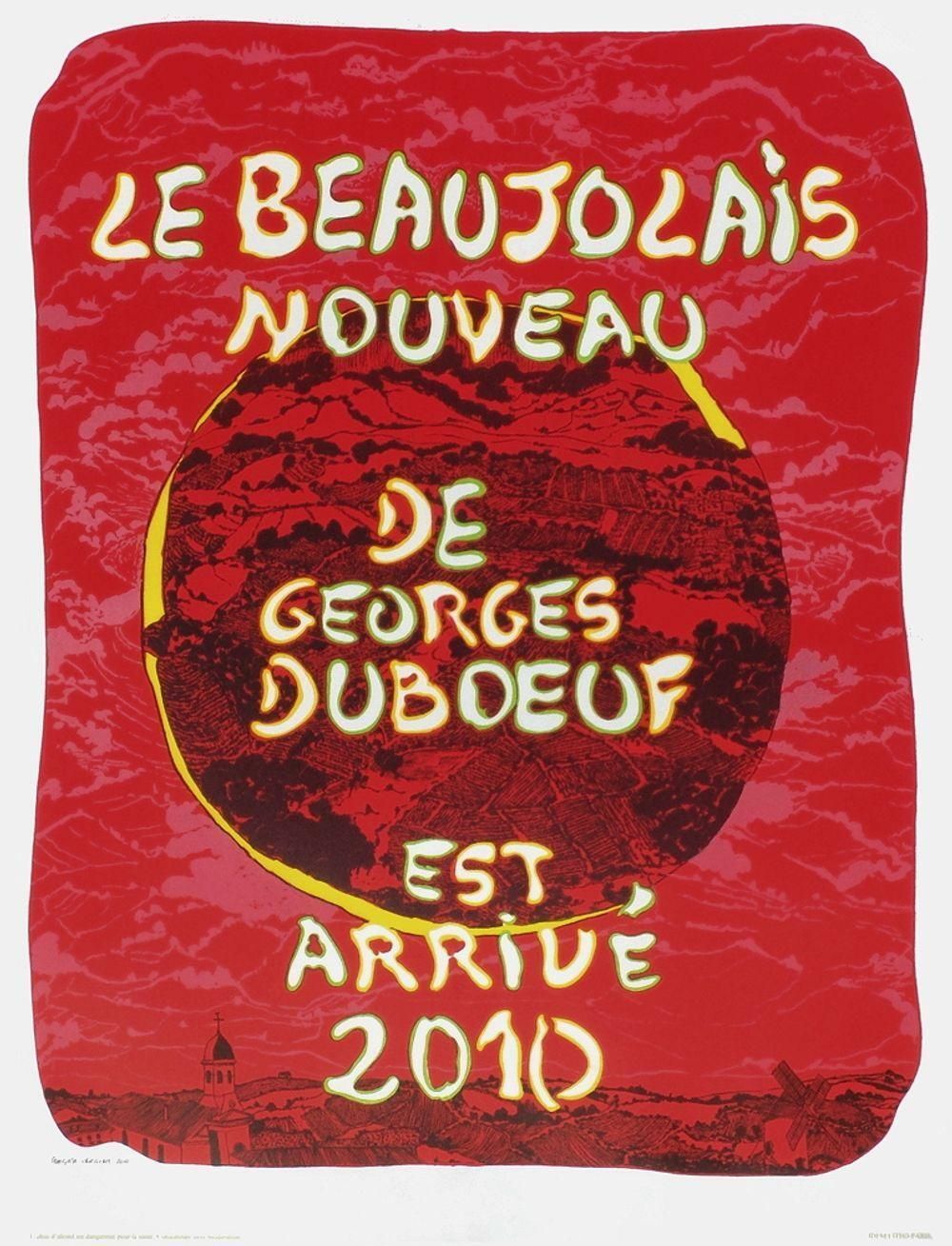 2010 Françoise Vergier Beaujolais Nouveau Wine Poster photo for sale