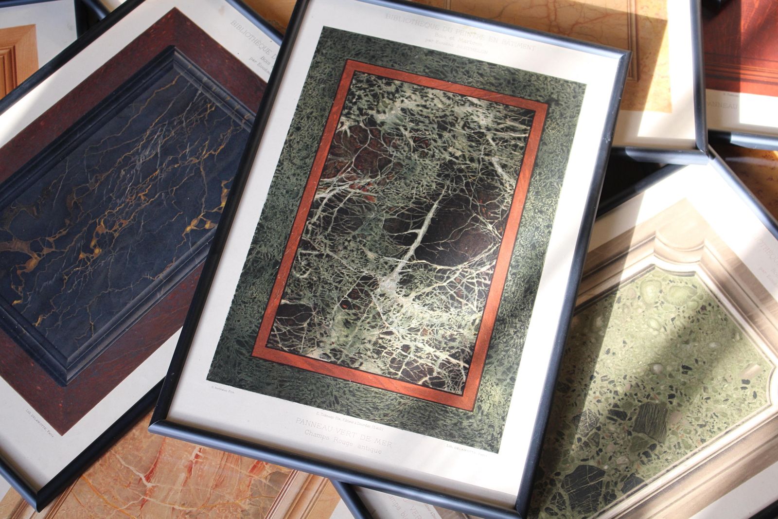 25 Chromolithograph Plates "New Models Of Wood & Marble" By Eugène Berthelon photo 2362.0