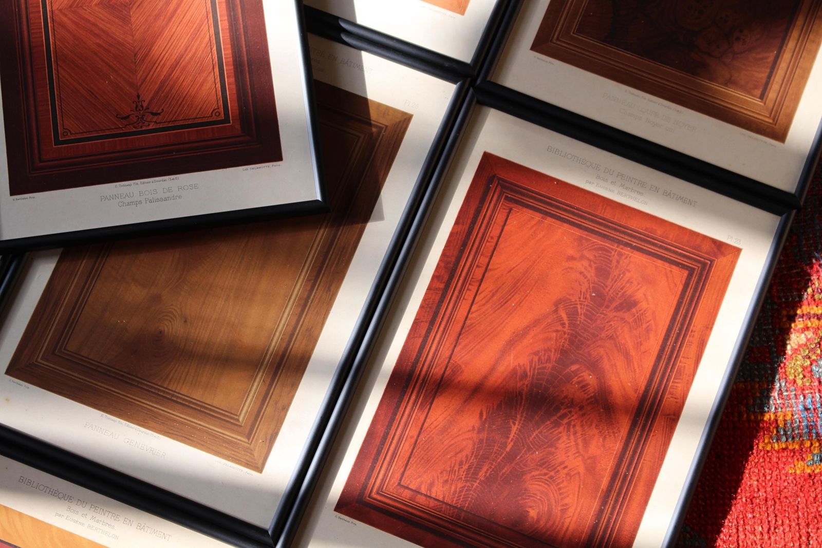 photo vintage 25 Chromolithograph Plates "New Models Of Wood & Marble" By Eugène Berthelon