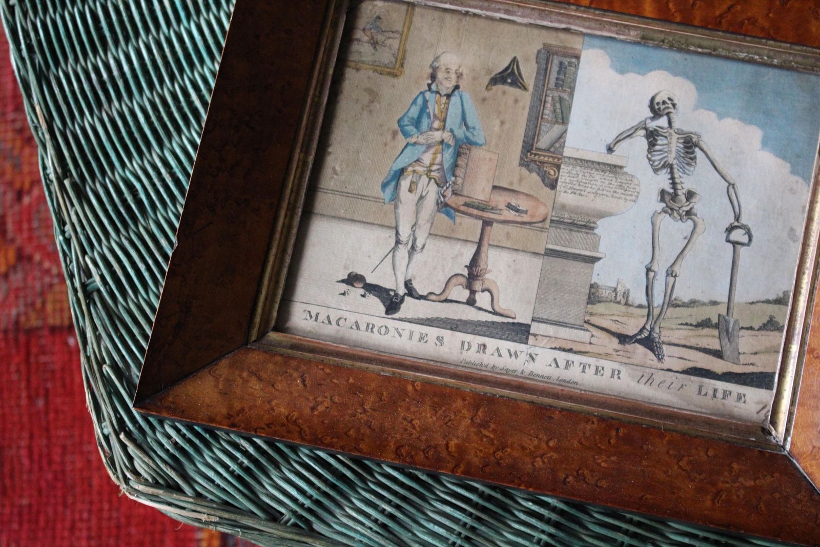 Early 19th C Hand Coloured Satire Etching Macaronies Drawn After The Life Curio photo furniture