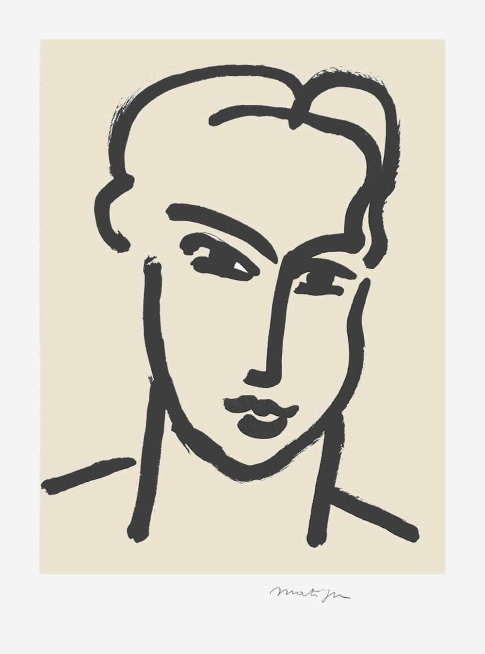 1994 After Henri Matisse Grande Tête De Katia Lithograph photo furniture