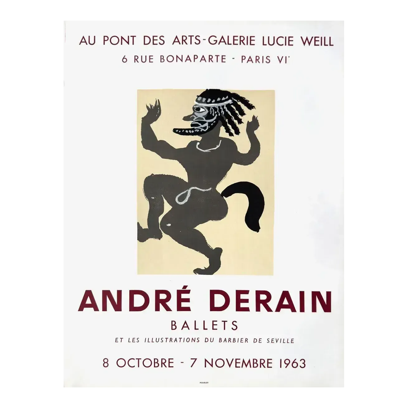 1963 André Derain Lucie Weill Gallery Lithograph Poster
