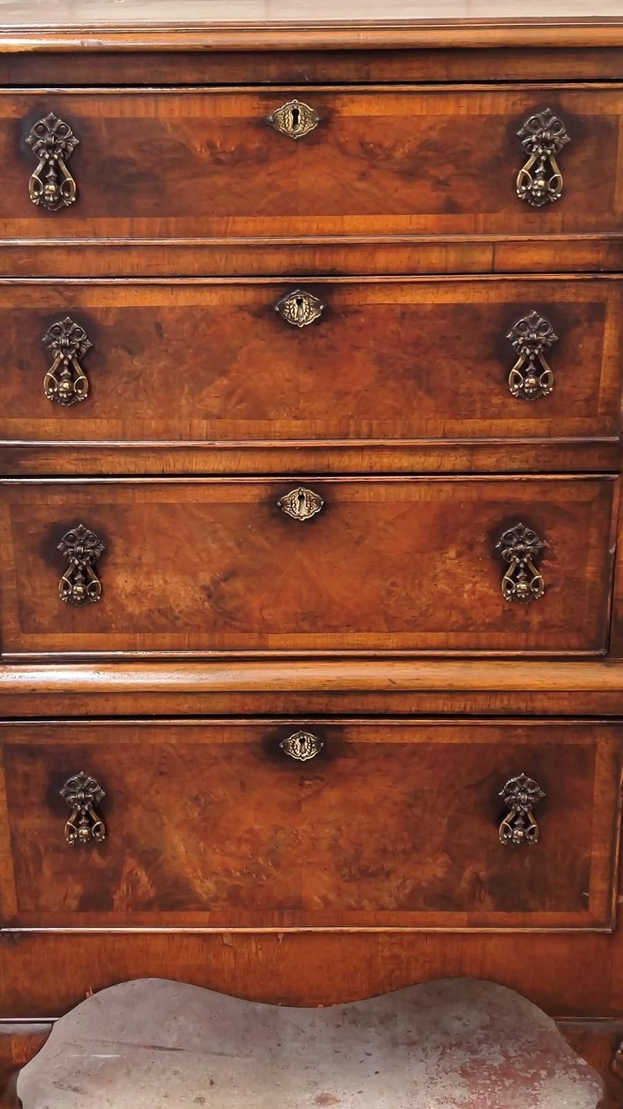 Antique Diminutive Queen Anne Walnut Chest Of Drawes photo vinterior