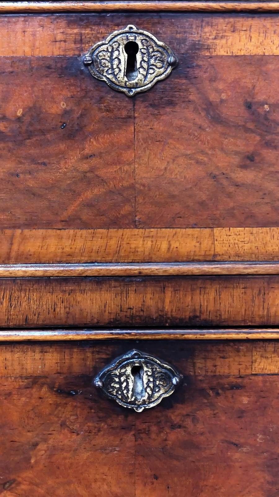 Antique Diminutive Queen Anne Walnut Chest Of Drawes photo vintage