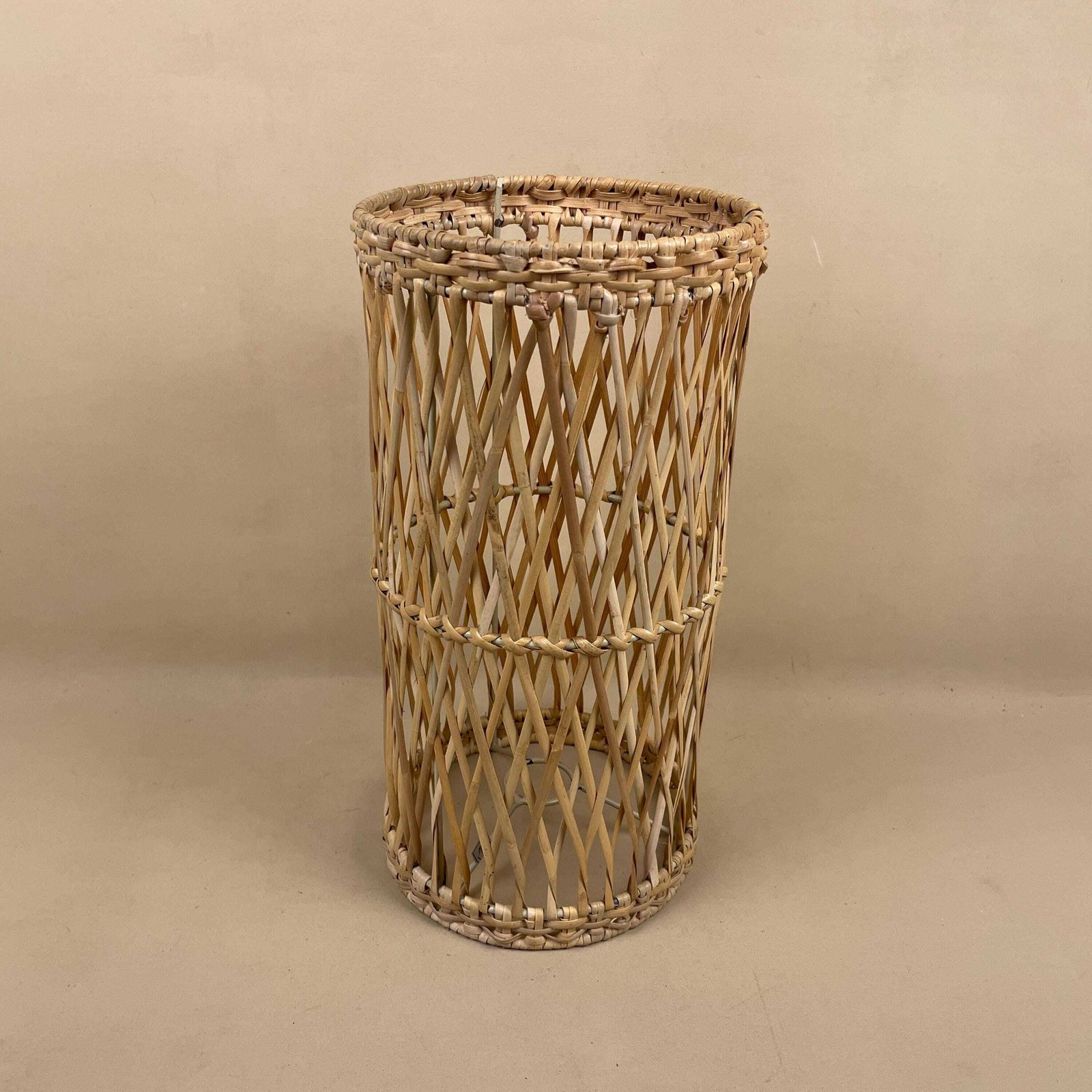 Vintage Bamboo Ceiling Light Shade Lampshade Cylinder Wicker Woven Retro photo 55.0
