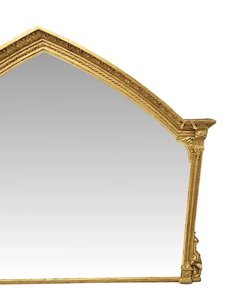 A Stunning 19th Century Large Giltwood Overmantel Mirror photo Home Decor