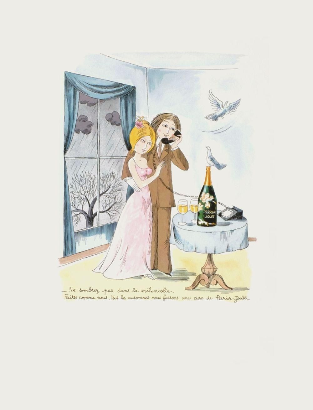 1985 Raymond Peynet Ne Sombrez Pas Dans La Mélancolie Lithograph