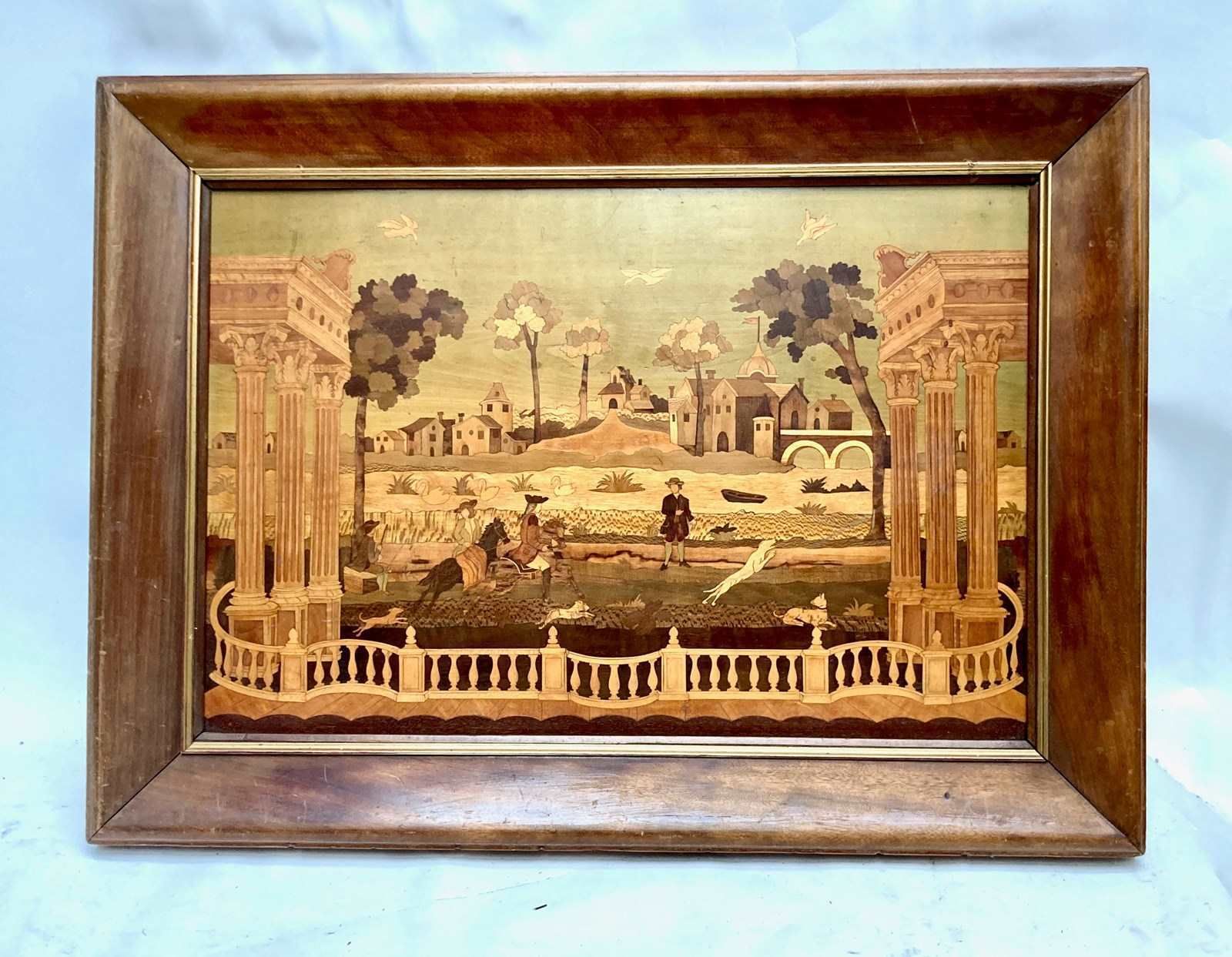 19th C. Neapolitan 'Grand Tour' Marquetry Picture '