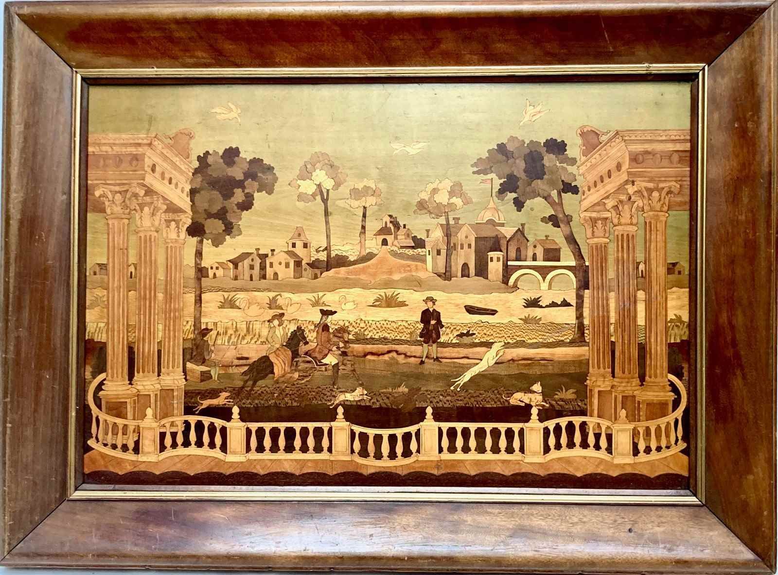 19th C. Neapolitan 'Grand Tour' Marquetry Picture ' photo furniture