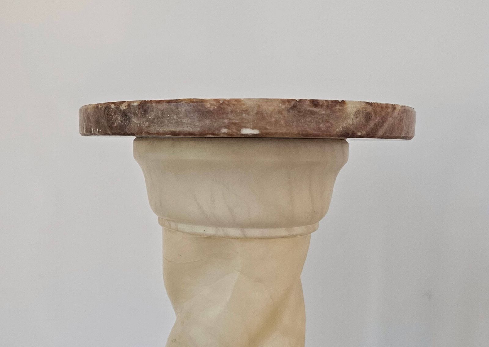 Pair Of Alabaster And Marble Twisted Column Shaped Floor Lamps // Made In France In 1950s photo buy