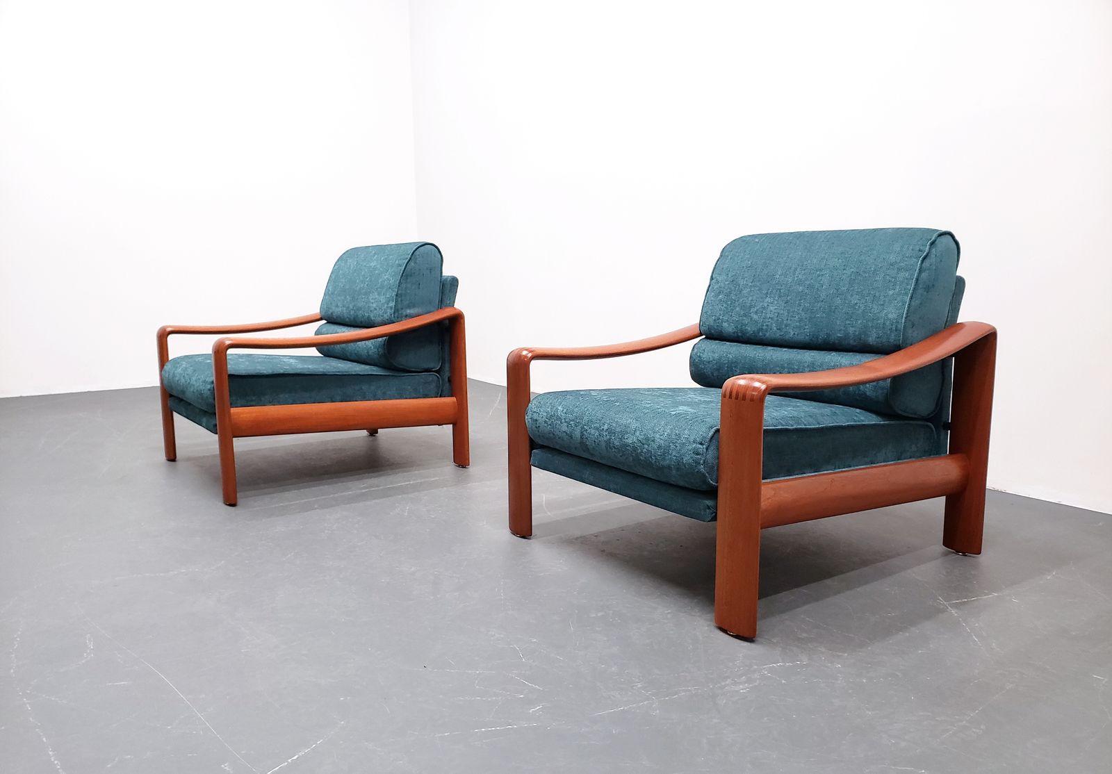 Furniture 1970 Rolf Benz Armchair In Turquoise Tweed photo