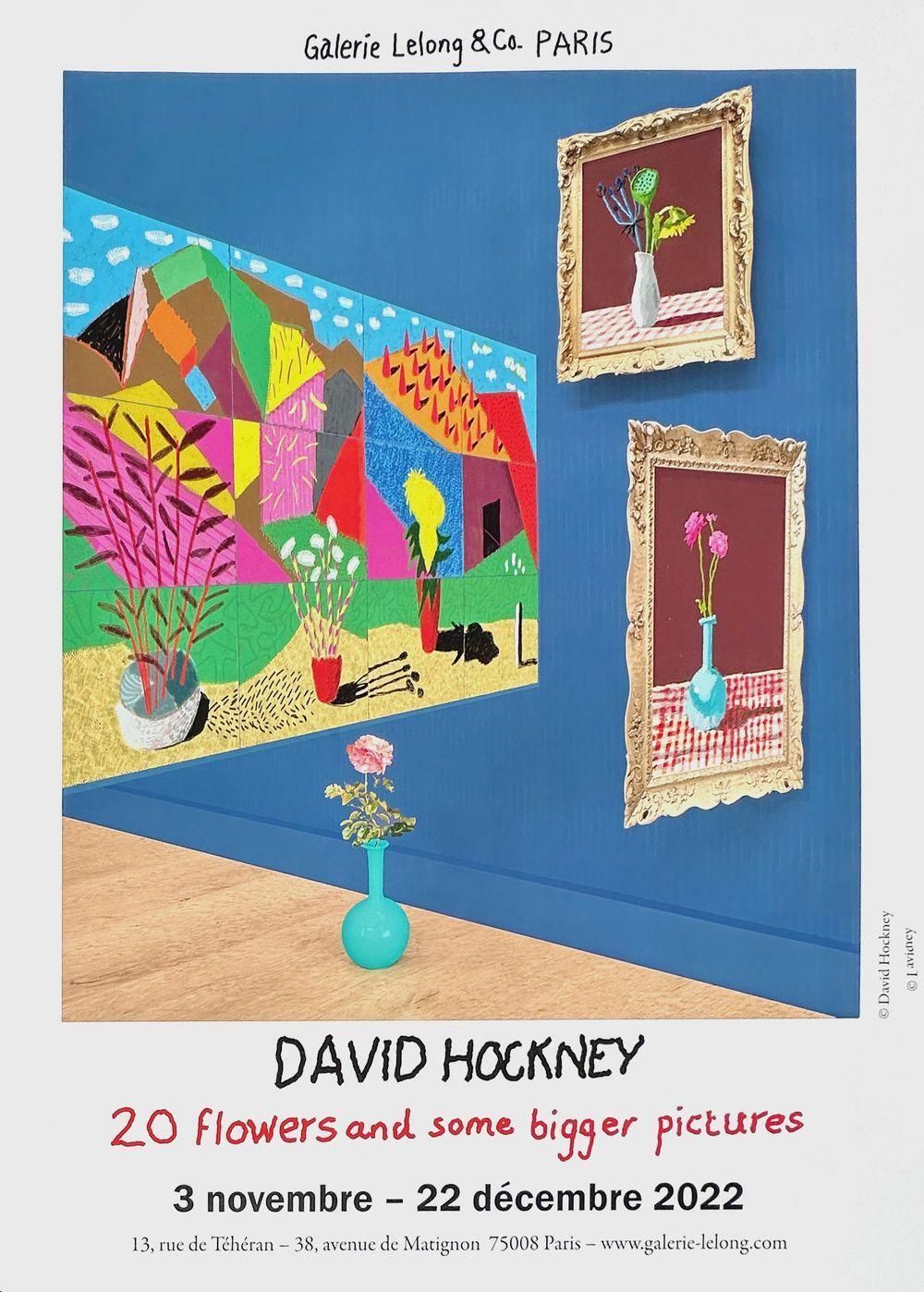 2022 David Hockney 20 Flowers And Some Bigger Pictures Exhibition Poster photo furniture