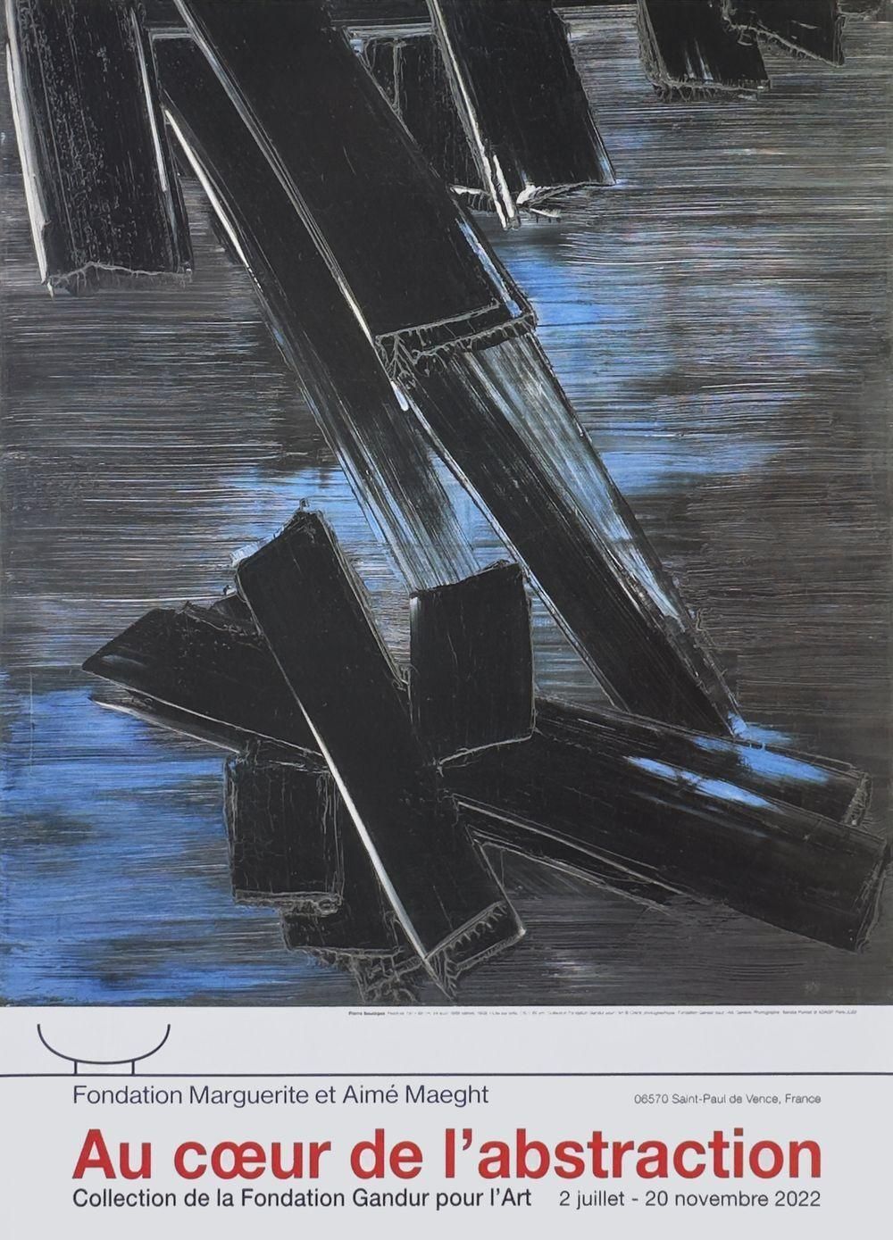 2022 Pierre Soulages Fondation Maeght Exhibition Poster photo for sale