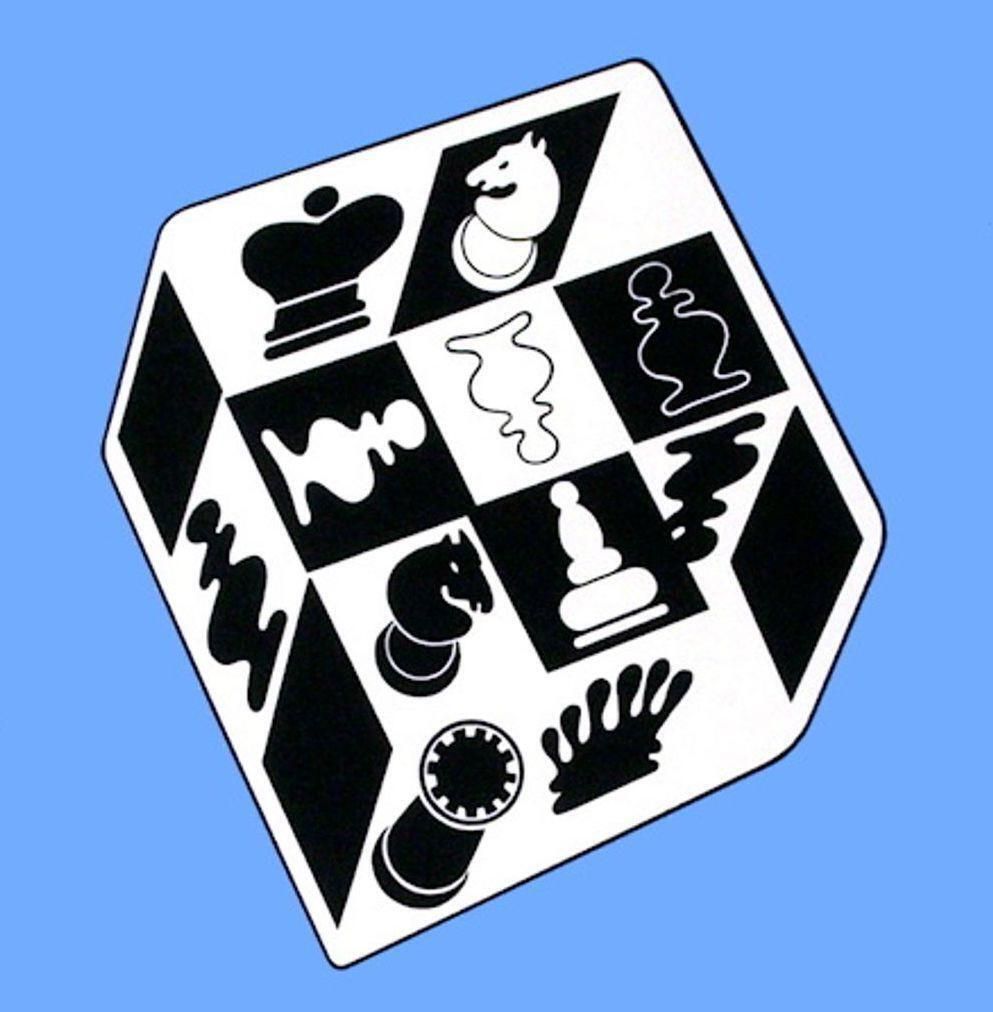 1983 Vasarely "Chess Blue" Silkscreen Poster