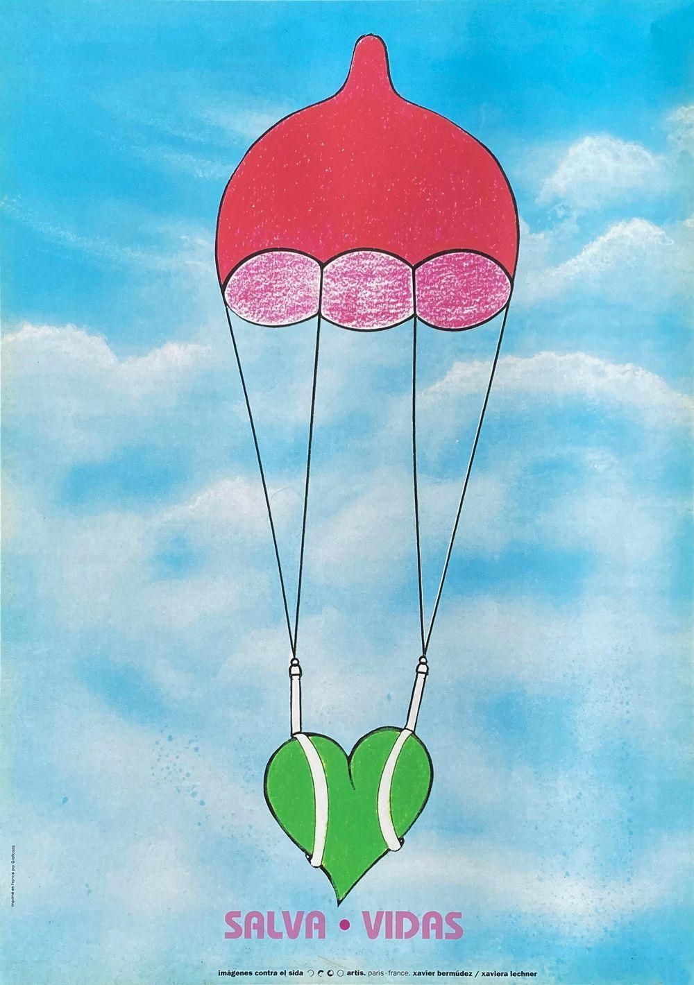 1995 Xavier Bermúdez Salva Vidas Screen Print Poster photo furniture