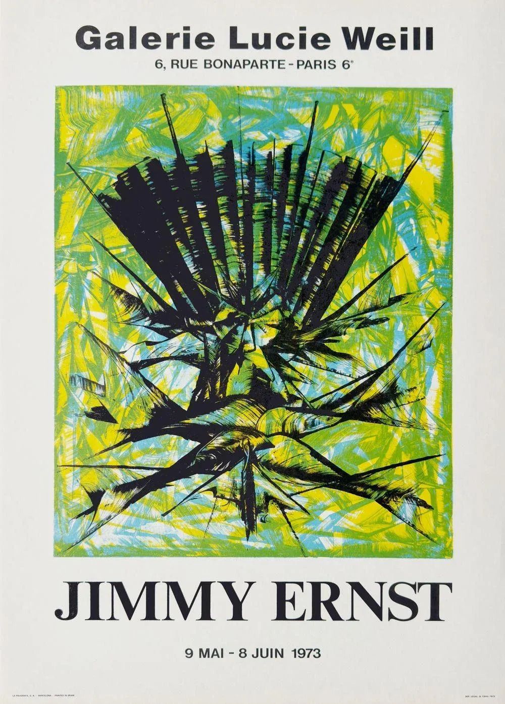 1973 Jimmy Ernst Lucie Weill Gallery Lithograph Poster