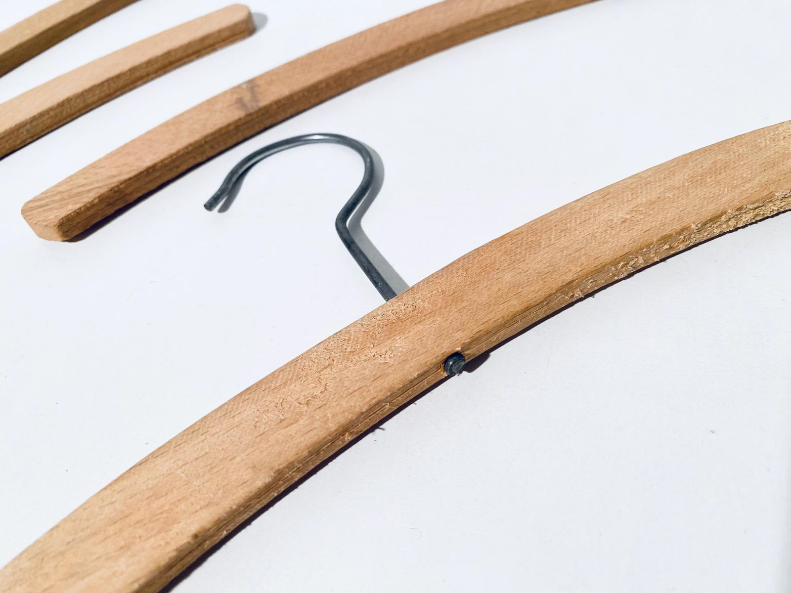 Five 1950s Wooden Coat Hangers Set / Germany Mid Century Vintage Decor photo 80.0
