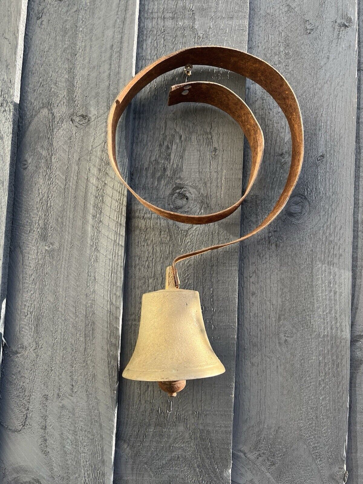 Antique Victorian Shop Keepers Brass Wrought Iron Door Service Bell Loud Ringer