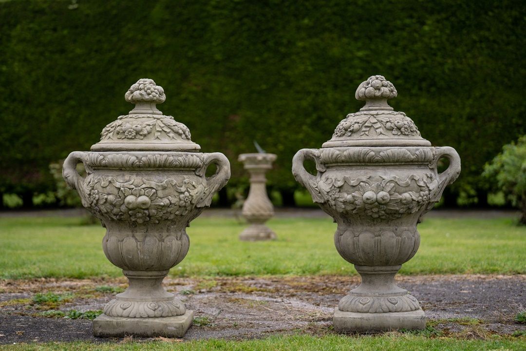 Pair Of Cast Stone Garden Urns photo furniture