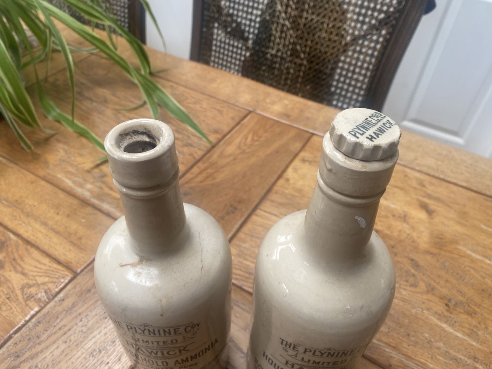 Pair Of Vintage Stoneware Hawick Ammonia Bottles, One With Lid photo 65.0