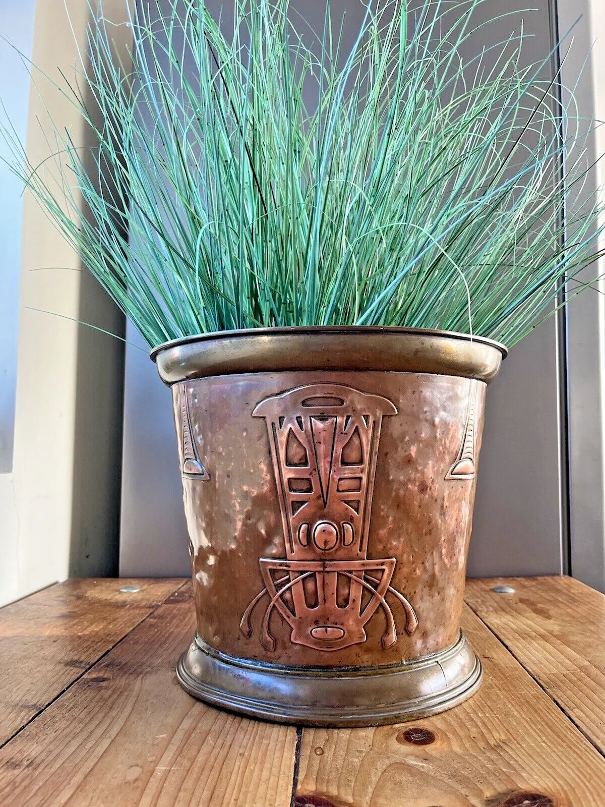Antique German Jugendstil Carl Deffner Copper Champagne Ice Bucket Jardiniere photo for sale