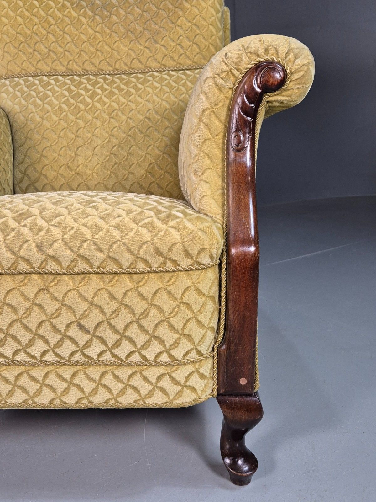 Vintage Danish Lounge Chair Gold Moquette Art Deco 1930s Antique Eb8223 Vclo photo Furniture