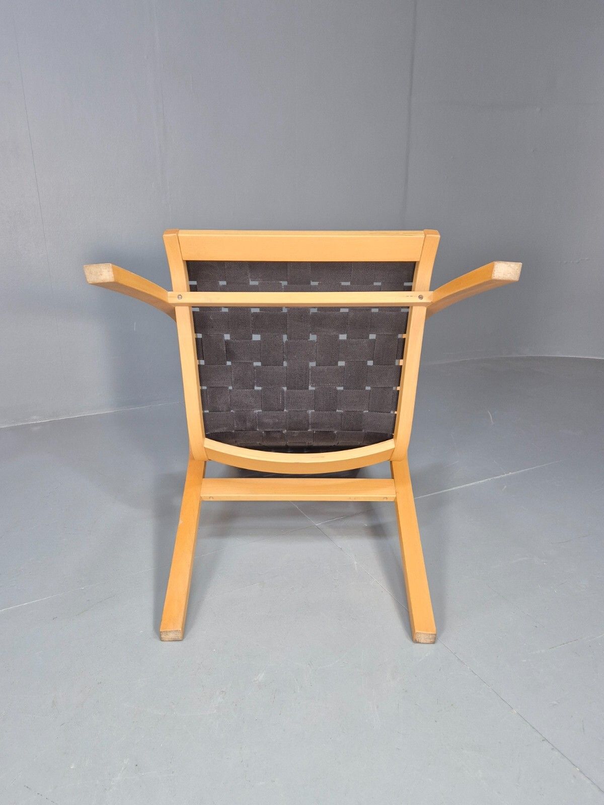 photo vinterior Vintage Danish Lounge Chair Black Canvas Bentwood Aalto Style Retro Eb8516 Mben