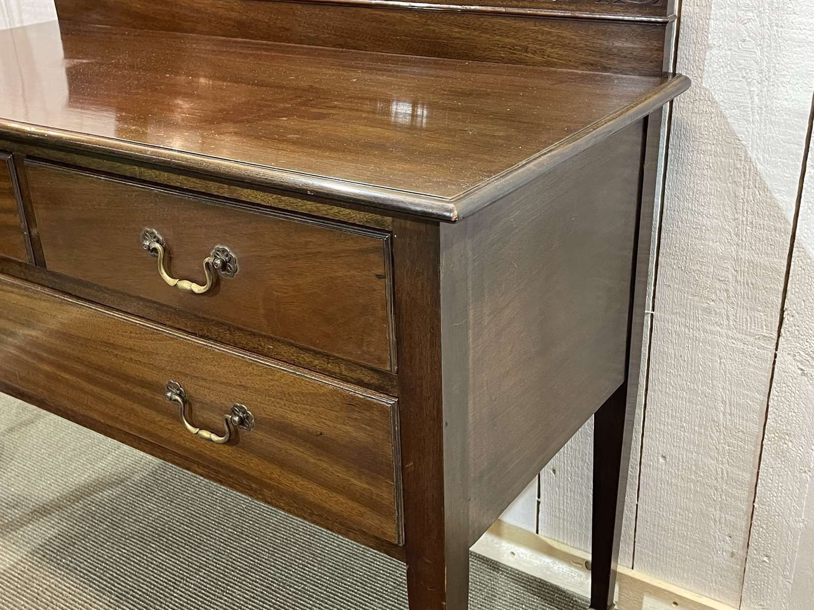 English Mahogany Dressing Table Early 20th Century photo vintage
