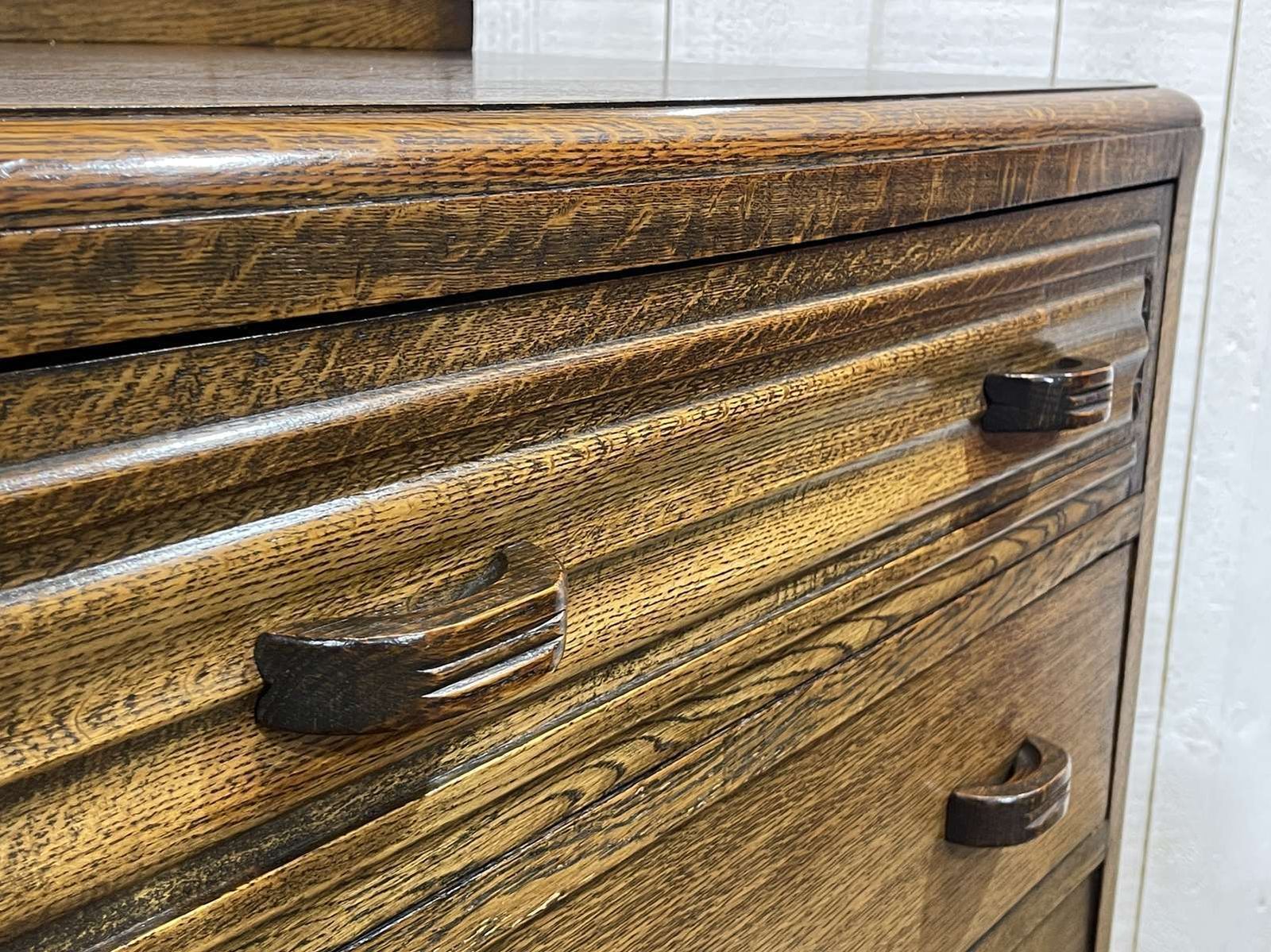 English Art Deco Chest Of Drawers In Oak From The 1950s photo for sale