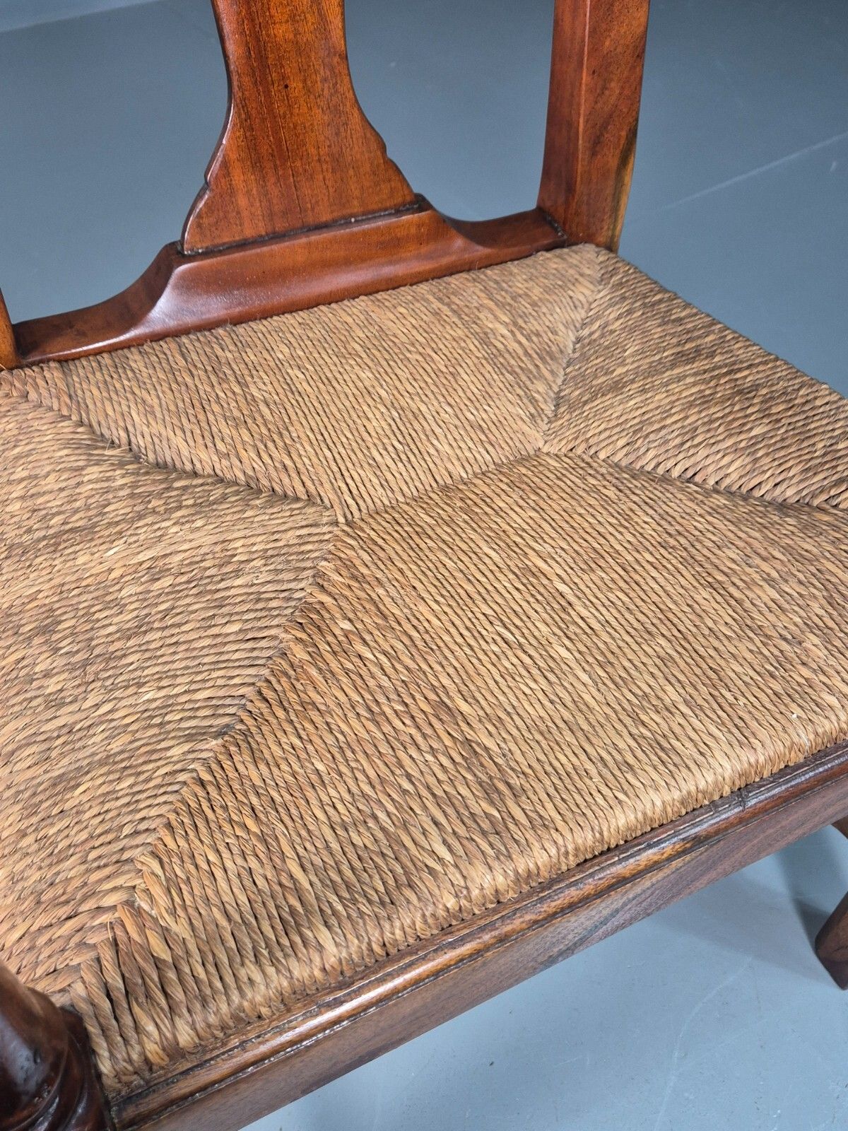 Vintage Elbow Chair String Seat Lyre Back Frame 1950s Reproduction Eb7879 Vcar photo buy