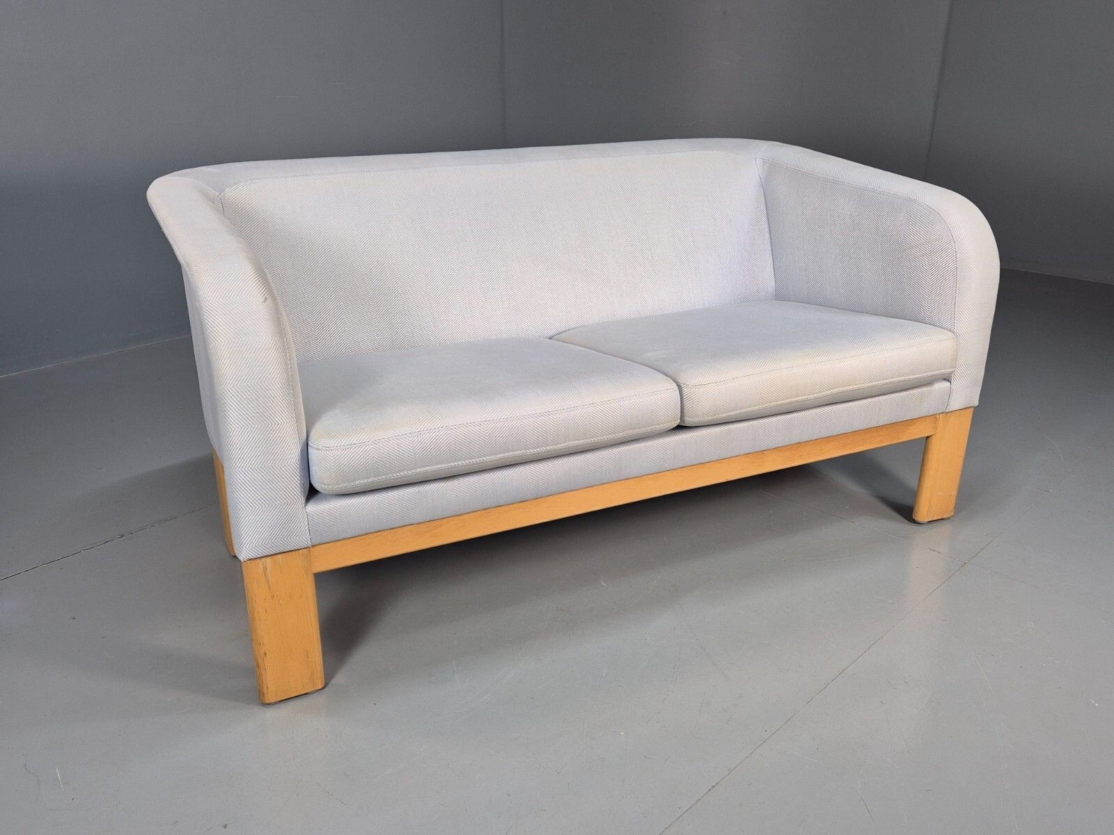 Vintage Swedish 2 Seat Sofa Blue Wool Mid Century Retro 1970s Eb7669 M2ss