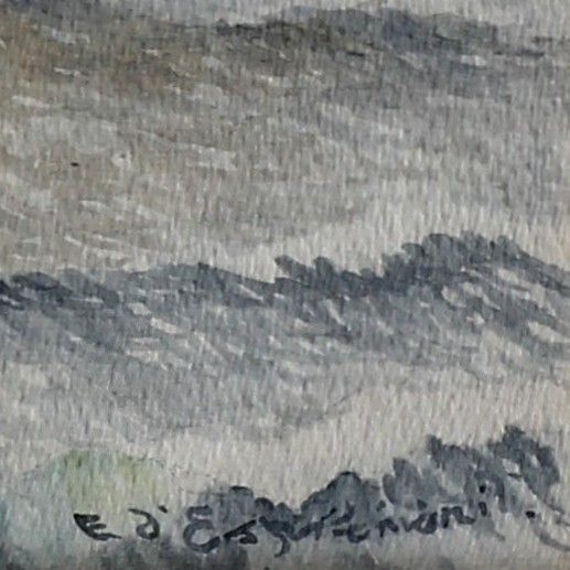 Watercolour Sailing Boat In Heavy Sea. Indistinctly Signed. photo for sale