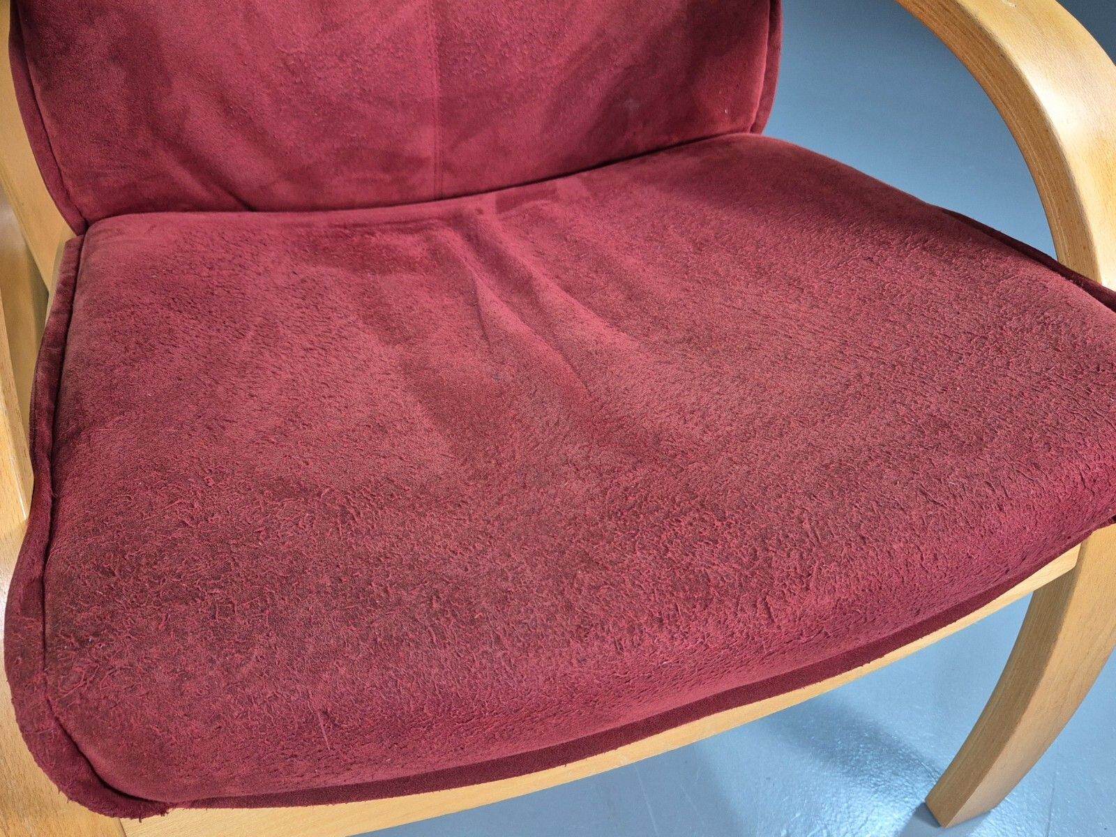 photo vintage Vintage Danish Lounge Chair Footstool Reclining Red Oak 1980s Retro Eb7438 Mben