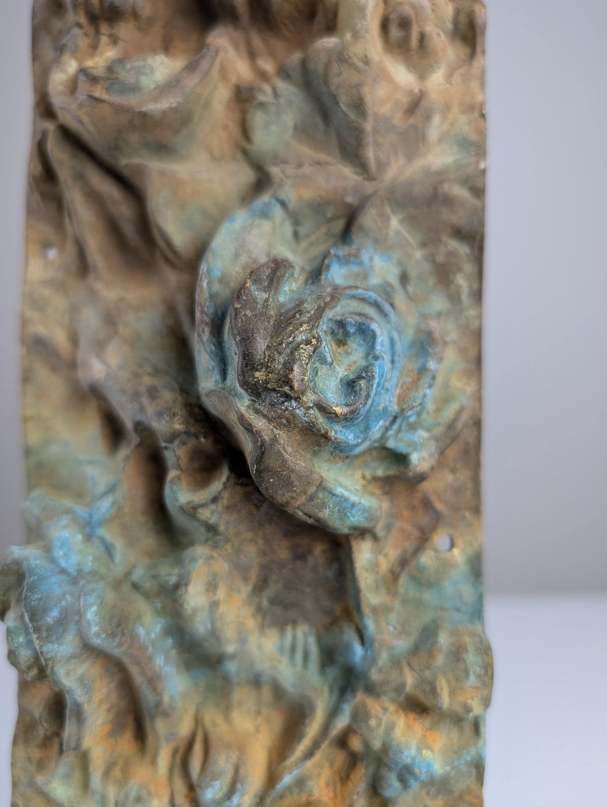 Antique Bronze Relief Of Nature And Birds 1900s photo buy