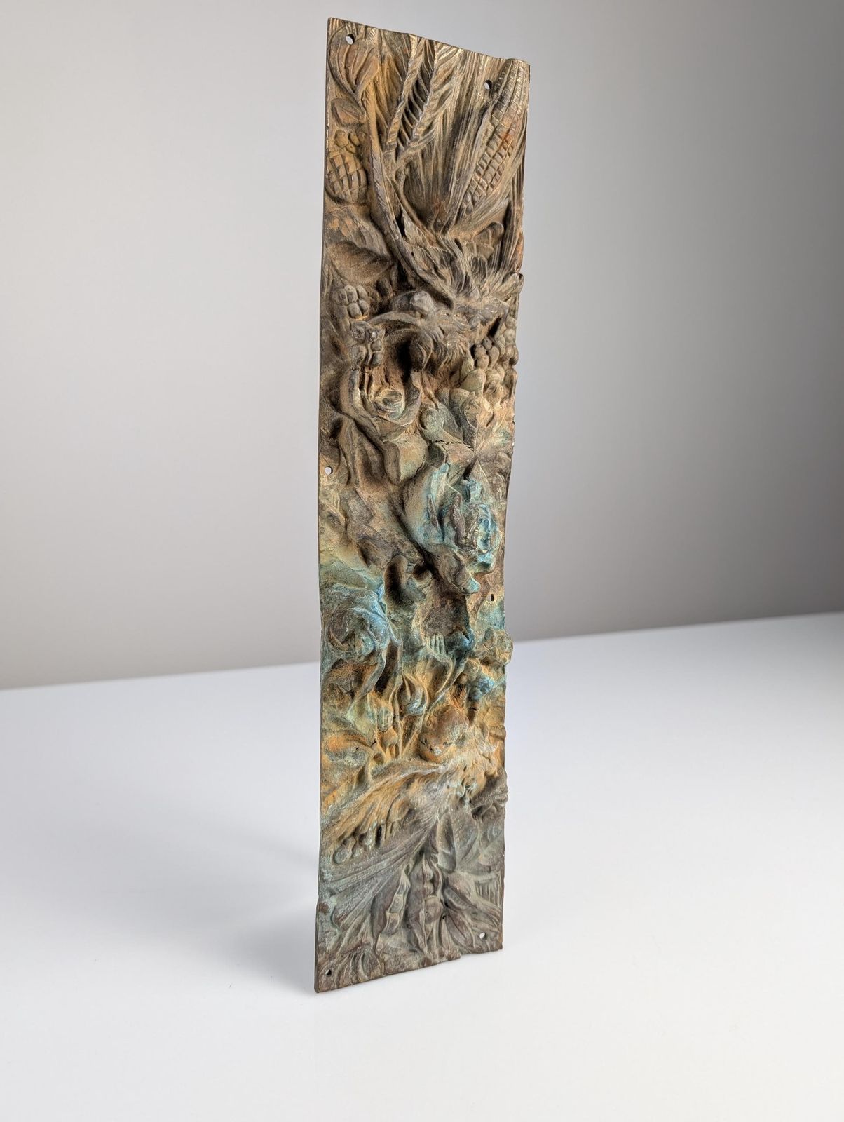 photo furniture Antique Bronze Relief Of Nature And Birds 1900s