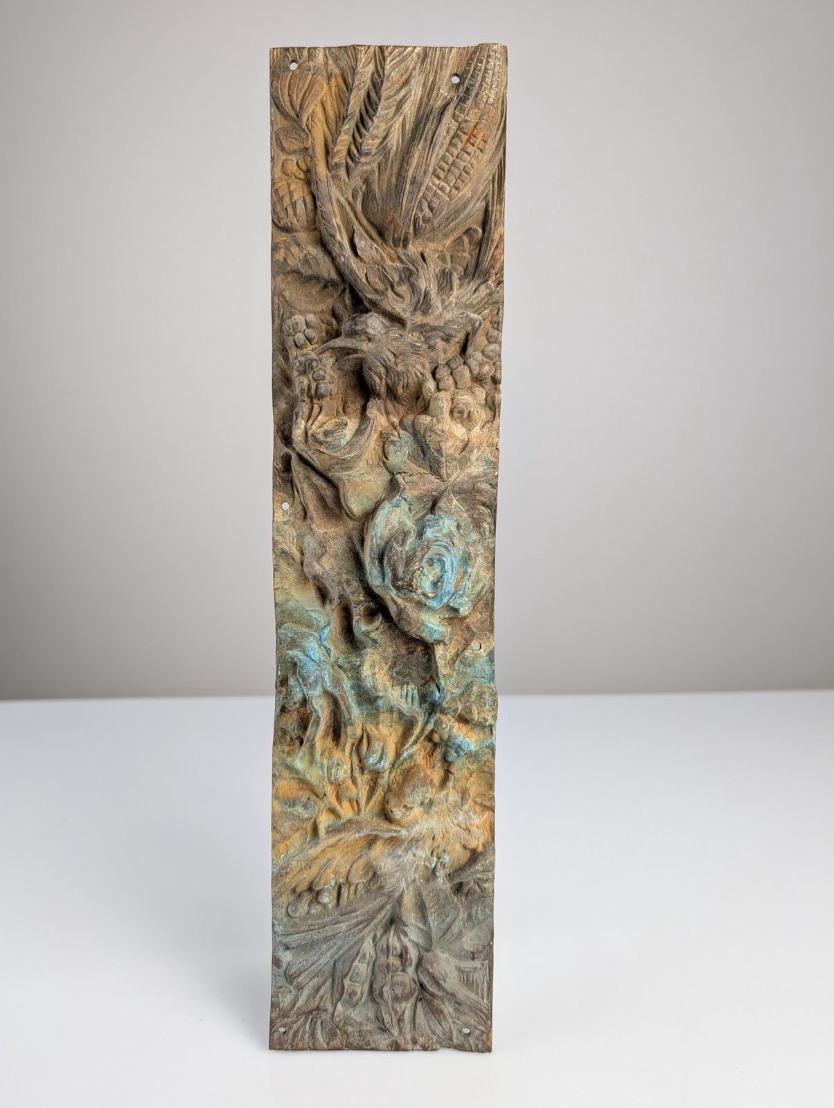 photo for sale Antique Bronze Relief Of Nature And Birds 1900s