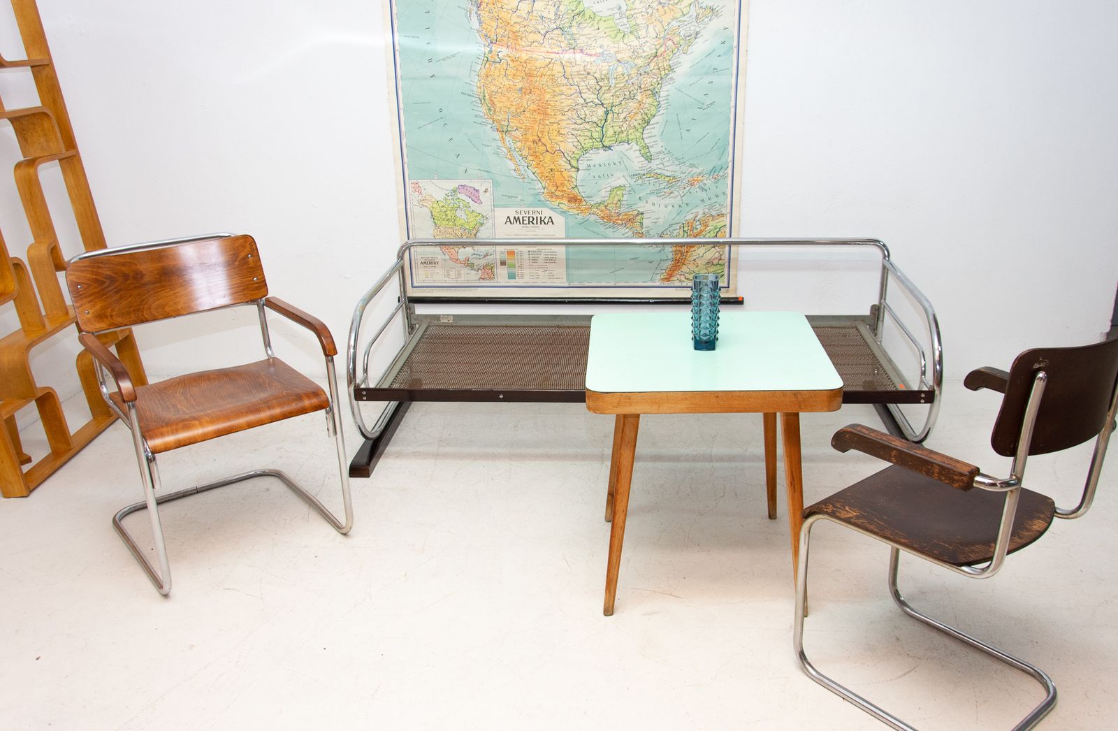 Chromen Bauhaus Sofa Van Hynek Gottwald, Bohemen, Jaren 1930 photo Meubels